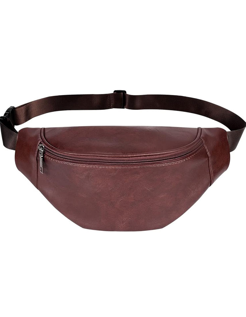 Fanny Pack Waist Packs,Fashion Waist Bag Casual Hip Leather Pack Men Women Waterproof Chest Bag Phone Pouch for Outdoor Sports (Brown)