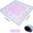 TIASUSAN Purple and Green Mahjong Mat (31.5 x 31.5) with Black Carrying Bag, Anti-Slip, Noise-Reducing Table Cover for Mahjong, Poker, Board Games, Dominoes, and Card Games