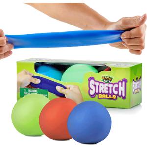 YoYa Toys Pull, Stretch and Squeeze Stress Balls - 3 Balls, Elastic Sensory Balls for Stress and Anxiety Relief, Autism and Special Needs Toys, Calming Fidgets for Kids and Adults, Ideal for Classroom