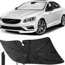 EcoNour Umbrella Windshield Sun Shade for Car | Foldable Umbrella Sun Shield | UV & Heat Protection for Front Window Shade with Storage Pouch | Fits Coupe, Sedan & Hatchbacks | Small 52"x31"