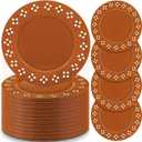 Havawish 36 Pcs Mexican Plastic Plates 13 Inch De Barro Mexican Floral Charger Plate Traditional Design Plates Mexico Plate for Wedding Bridal Shower Party Supplies