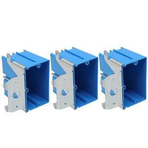 PVC Blue Adjustable Electrical Box Outlet,21Cu.in.Single-Gang Electrical Box,ETL Listed,for Construction(Pack of 3)