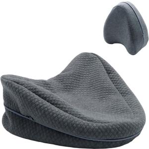 Upgrade Invisible Zippered Pillow Cover Compatible with Contour Legacy Knee Pillow,Anti-Pilling and Washable Legacy Leg and Knee Foam Support Pillow Cover Only (Grey)
