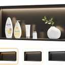 Qeke Stainless Steel Shower Niche 30" X 12", No Tile Needed Wall Niche with 3 Selectable Color Temperatures Led Light, Recessed Shower Shelf for Bathroom Storage Over Mount Installation, Matte Black
