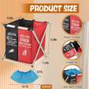 Foldable Shoe Cover Box Dispenser with 100PCS Shoe Covers, Shoe Covers Box with Double Compartment Fabric Storage Bin Holder for Indoors Open House Supplies, House Indoor Guest Supplies