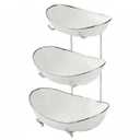 Tmore Fruit Bowl,Ceramic Fruit Bowl,Decorative Fruit Basket with Gold Metal Stand,Large Space Saving Serving Bowl for Kitchen Countertop,Dining Table & Party Display. One Bowl only