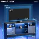 Black LED TV Stand, Entertainment Center for Gaming, Living Room & Bedroom
