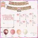 Sweet Baby Girl Burlap Banner, Pink Rose Gold Baby Girl Shower,Rose Gold Balloon , Photo Decoration Props SweetRustic Baby Shower Decorations