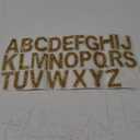Yinder Glitter Resin Rhinestone Alphabet Letter Stickers Crystal Rhinestone Iron on Letter Self Adhesive A-Z Glitter Stickers for Art Clothing DIY Works(Gold, 26 Pieces)