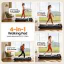 Walking Pad Treadmill, 4 in 1 6.2MPH Walking Pad with 10% Incline, Under Desk Treadmills for Home with Full Screen LED Display, 2.75HP Brushless Drive, 12 HIIT Programs, 350 LBS Weight Capacity