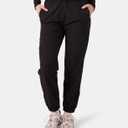 Roxy Women's Ember Textured Jogger Pant Fleece Lined, Hidden Drawstring Waist, Zipper Pockets (Black, XS)