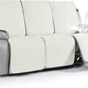 VANSOFY Waterproof Recliner Couch Covers, Sofa Covers 1-Piece Washable Reclining Sofa Cover Non-Slip Furniture Protector with Elastic Straps Pocket for Dogs, Pets(Off White,3 Seater)