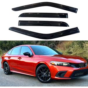 IG Window Visors Fit for 2022-2026 Honda Civic, Out-Channel Rain Guards Vent Wind Deflectors 4PC, Car Accessories for 22-26 Civic