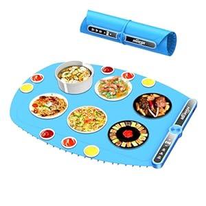 HVMKSR Electric Warming Mat for Food – Extra Large Silicone Food Heating Pad with 9 Temp Levels, 6H Timer, Child Lock | Food Warming Mat for Countertop, Buffet, Parties, Kitchen Use(Blue)