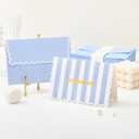 Crisky 3 Assortment Gold Foil Wavy Blue Thank You Cards with Envelopes (50 Pack) for Birthday, Baby Shower, Bridal Shower, Wedding, Graduation