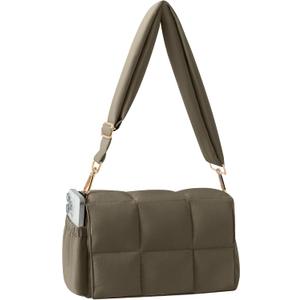 NAARIIAN Crossbody Bag for Women Quilted Puffer Purse Fashion Lightweight Travel Handbags Cute Small Shoulder Bag (Large)