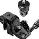 Kewig Motorcycle Windshield Camera Mount with Aluminum Alloy Clip Base & 1/4'' Threaded Adapter Compatible with DJI OSMO/Insta360 Action Camera, Angle Adjustable