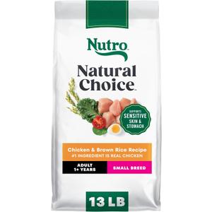 Nutro Natural Choice Small Breed Dry Dog Food, Adult Dog Food Dry Chicken and Brown Rice, 13 lbs. (EXP 03/16/26)