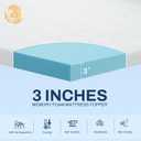 GRUSIGN 3 Inch Full Memory Foam Mattress Topper with Adjustable Straps, Premium Soft & Supportive Topper, Breathable Gel Foam Bed Topper, Non-Slip Design, Removable & Washable Cover, 54" x 75", Full