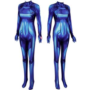 Womens Superhero Costume Cosplay Outfit Bodysuit Jumpsuit Spandex Bodysuit Halloween Costume (3X-Large, Blue)