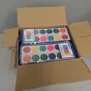 Watercolor Paint Set for Kids, 12 Colors, 24 Pack Washable Water Colors for Party Favors, Gifts, Classroom Supplies (Wood Brushes Included)