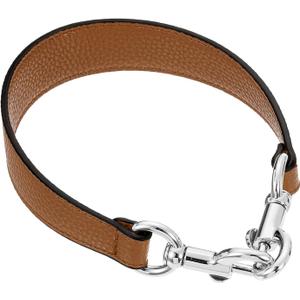 uxcell 14.17 Inch PU Leather Short Bag Strap with Clasp, Purse Handles Handbags Replacement Straps for Clutch Bag Underarm Bags, Brown, Silver Buckle