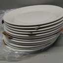Foraineam 12 Pieces 8 Inch Round Porcelain Salad Plates Dessert Plate Set White Dinnerware Dish Serving Plates
