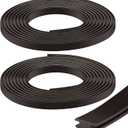 Wonderjune 75 Inch Shower Door Magnetic Strip Replacement Flexible Magnetic Strip Insert for Framed Semi Framed Swinging Glass Shower Doors, Black(2 Rolls)