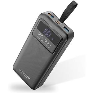 JYTIGV Portable Charger,20000mAh USB C in & Out Power Bank,22.5W PD Fast Charging Built-in LED Display and Flashlights Battery Pack Compatible with iPhone iPad Samsung LG Android Cellphone (Black)