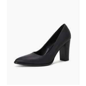 LAICIGO Women's Pointed Toe Pumps Chunky Block High Heel Slip On Dress Party Wedding Shoes 6.5