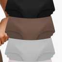 Seamless Underwear for Women w/ 6.3in Extended Cotton Crotch, No Show Ladies Panties w/Cheeky Wave Edge for Yoga, Leggings & All-Day Comfort, 4 Pack, 2XL