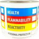 Hazardous Material Identification Label (HMIL) 4 x 4 Inch Square 500 Adhesive Stickers