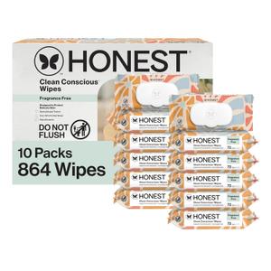 The Honest Company Hypoallergenic Multi-Use Baby Wipes for Sensitive Skin, Sunburst, 864 Count