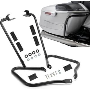 Gloss Black Rear Saddlebag Guards complete Kit for 2014-Later Harley Touring Street Road Glide Electra Glide Road King