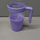 Tronco 32oz Glass Tumbler with Straw and Lid, Leakproof 2-in-1 Sip and Flip Straw Lid, Glass Water Bottles with Handle, Fit in Cup Holder, BPA Free, Dishwasher Safe (Purple)
