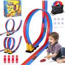 Flexible Race Car Track for Kids  15ft DIY Bendable Ramp with Suction Cups  Portable Roll-Up Car Track for Kids Compatible with 1:64 Diecast Cars  Birthday Christmas for Boys Girls Ages 3+