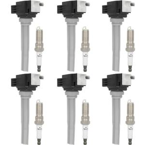 ECCPP Ignition Coil Coils&iridium Spark Plugs UF773 for Ford F150 2015 2016 2017, Fusion 2017 2018 2019, Edge 2015 2016 2018 & Lincoln MKZ 20172020, MKX 2016 2017 2018,Continental 20172020 set of 6