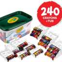 Crayola Crayon Tub (240ct), Bulk Crayons for Kids, Stocking Stuffers for Kids, Holiday & Christmas Gifts for Toddlers, Bag Fillers, Classroom Art Supplies, Ages 3+ [Amazon Exclusive]