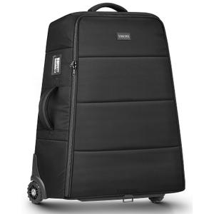 YOREPEK Stroller Bag Compatible with UPPAbaby Vista V2/V3 and Cruz V2 (No Wheel Removal Needed), Padded Stroller Travel Bag with Wheels, Foldable Stroller Cover with Storage Pocket, All Black