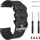 NotoCity Compatible Fenix 2 Watch Band 26mm Width Soft Silicone Watch Strap Replacement for Fenix 2 Smartwatch(Black)