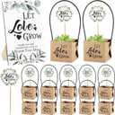 101 Pcs Wedding Favors for Guests Bulk, include 50 Pcs Let Love Grow Kraft Succulent Pots with 50 Pcs Paper Tags & 1 Wooden Table Sign