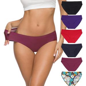 ALTHEANRAY Women’s Seamless Hipster Underwear No Show Panties Soft Stretch Bikini Underwears Multi-Pack (XL)