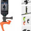 Bike Mount Strap for Insta360 X5 X4, Flexible Wrap Band Motorcycle Handlebar Kayak Boat Holder Accessories for GoPro 13, Osmo Pocket 3 2, for Insta 360 X3 Ace Pro Go 3S Action Camera (Orange)