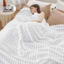 Bedsure GentleSoft King Throw Blanket for Couch - Cozy Soft Blankets for Women, Cute Small Fleece Throws for Girls, Bright White, 108x90 Inches