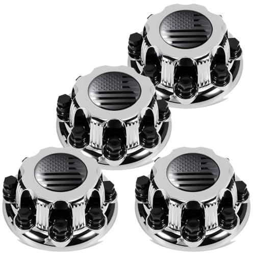 Chrome 8 Lugs Wheel Center Cap for Silverado, Avalanche, Suburban, Express, Sierra, Yukon, Savana 1500 2500 3500, 16/17 Inch Rim Hub Cover, OEM Replacement, 4 Pieces