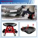 HOXWELL Durable Mechanic Seat with Wheels - Heavy Duty Rolling Stool Car Detailing Creeper Seat with Tool Tray for Workshop, Auto Repair Shop and Home