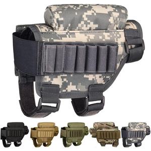 2 x Rifle Buttstock, Hunting Shooting Tactical Cheek Rest Pad Ammo Pouch with 7 Shells Holder