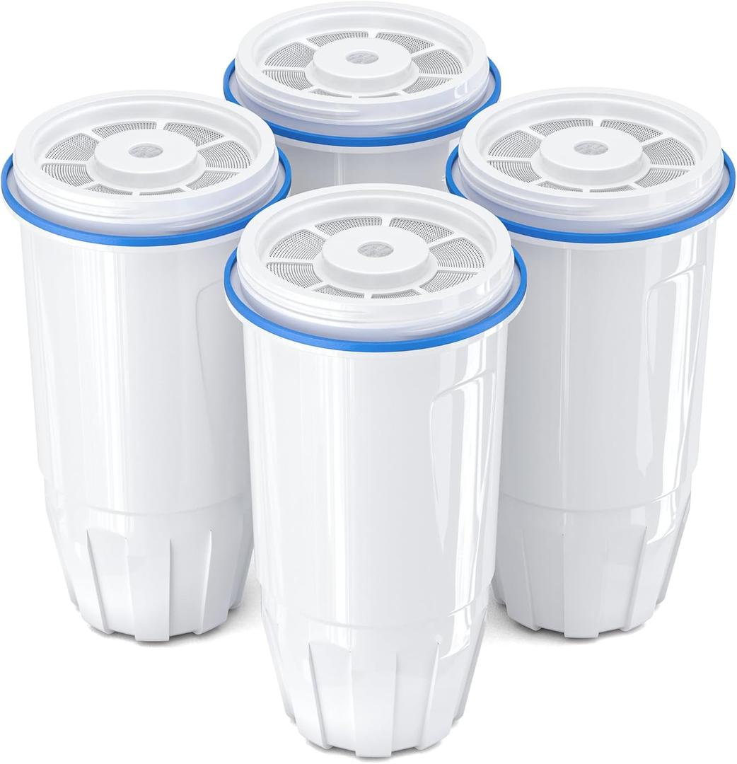 Upgraded Water Filter Replacement Fit for Zero Pitcher and Dispenser ZR-001 ZR-004 ZP-006 ZR-017, Five-Stage Filter System, Effectively Reducing Lead, Chromium, and Contaminants, 4 Packs, By BOGDA