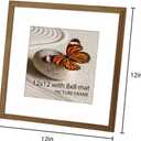 Memory Island 12x12 with 8x8 Photo Frames for Wall and Tabletop Display, 12 by 12 Walnut Wood Picture Frames with HD Plexiglass, Set of 15