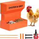 CHUANGFENG Chicken Feeder Wall Mounted Metal Oyster Shell & Grit Feeder for Chickens, Heavy Duty Coop Feeder with Rust-Resistant Steel, Ideal for Backyard Poultry & Small Farms